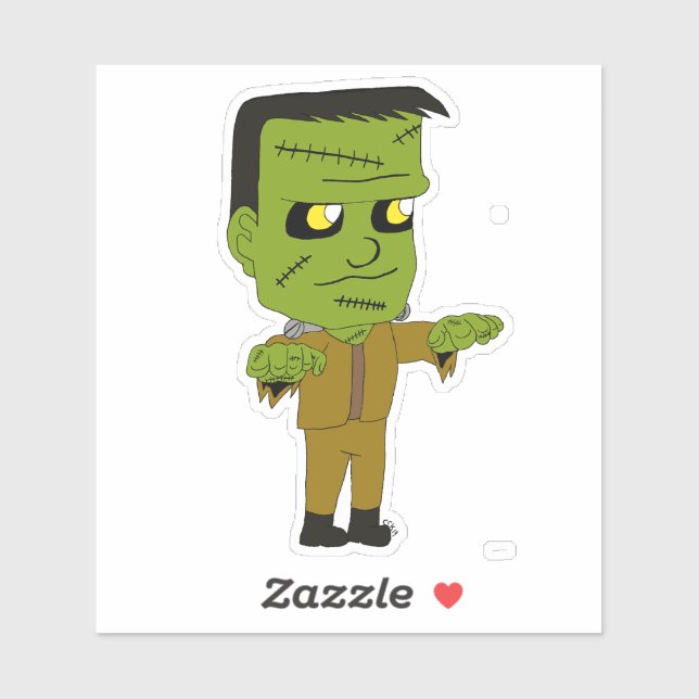 Pegatina monstruo chibi (Hoja)