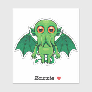 Pegatina Monstruo de Cthulhu Verde