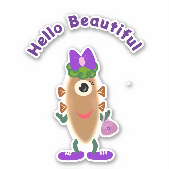 Pegatina Monstruo de papa (Anverso)