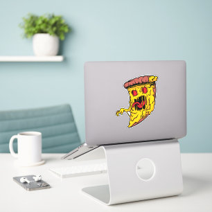 Pegatina Monstruo de pizza aterradora Pizza de queso divert