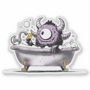 Pegatina Monstruo en el baño de burbujas