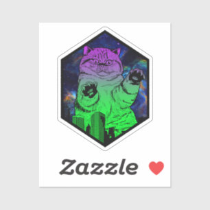 Pegatina Monstruo gigante Catzilla ataca el horizonte del g