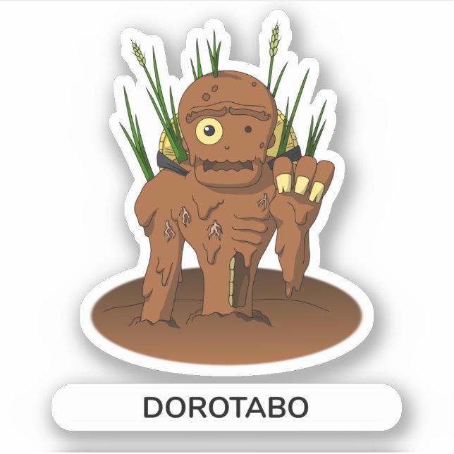 Pegatina Monstruo japonés barro hombre Dorotabo (Anverso)