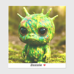 Pegatina Monstruo verde de Goo - Impresión de lienzos trill