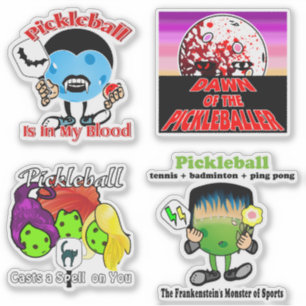 Pegatina Monstruos de Pickleball Brujas Vampiros Zombies