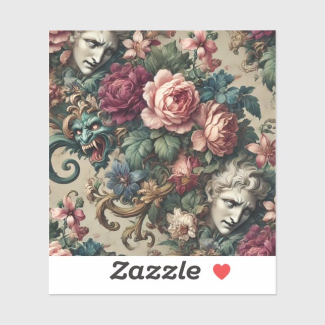 Pegatina Monstruos entre hombres - Barroco gótico (Hoja)