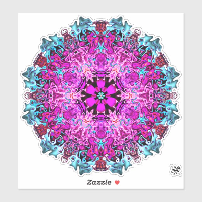 Pegatina Monstruos y una flor (patrón abstracto) v1.1 (Hoja)