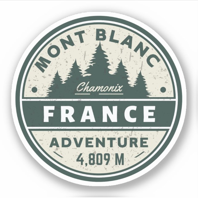 Pegatina Mont Blanc - Monte Bianco (Anverso)