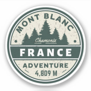 Pegatina Mont Blanc senderismo aventura francesa- Monte Bia