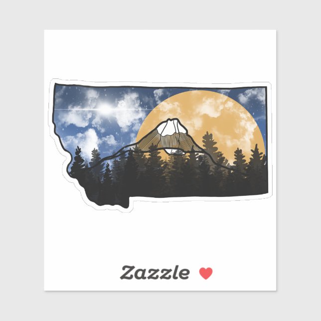 Pegatina Montana colorido (Hoja)