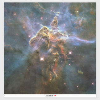 Pegatina Montaña mística en el espacio hubble de la nebulos