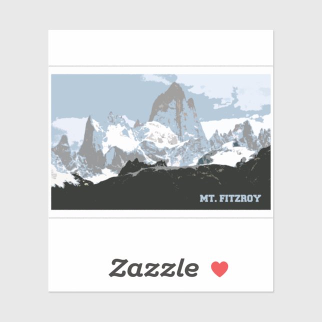 Pegatina Montaña Mount Fitzroy, Patagonia, Argentina (Hoja)
