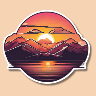 Pegatina Montaña Sunset Waterproof