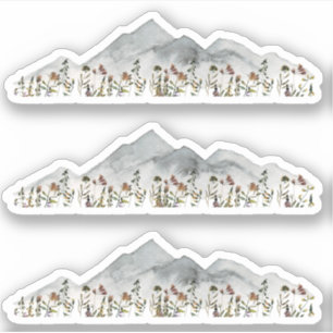Pegatina Montañas acuáticas HEIDI y flores silvestres col