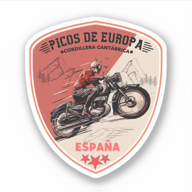 Pegatina Montañas Cantábricas Españolas de Picos de Europa (Anverso)
