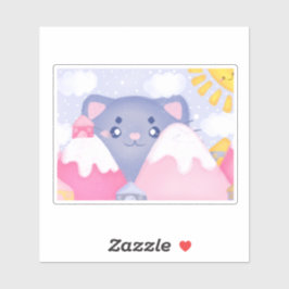 Pegatina Montañas de Gato y Invierno Con Un Sol Acondiciona