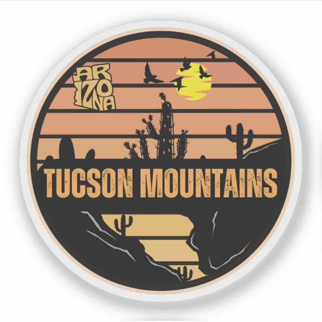 Pegatina Montañas de Tucson, Arizona (Anverso)