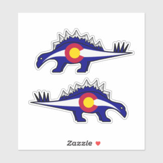 Pegatina Montañas rocosas Stegosaurus Colorado