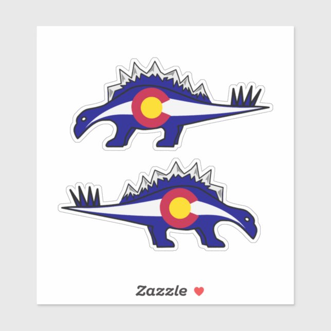 Pegatina Montañas rocosas Stegosaurus Colorado (Hoja)