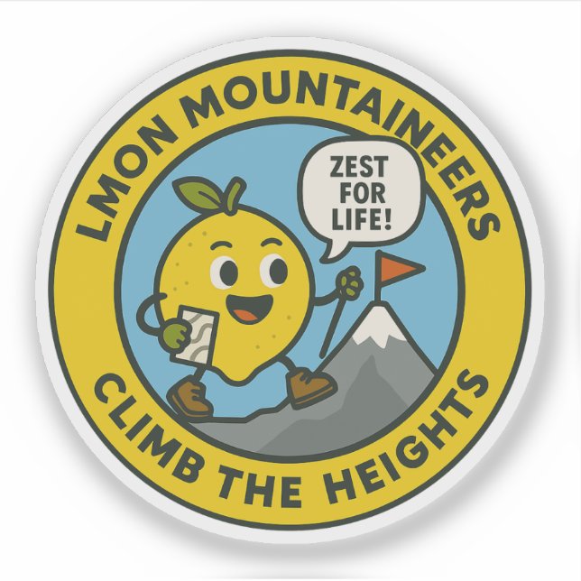 Pegatina Montañeros Limón Escalan Las Alturas (Anverso)