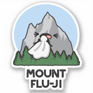 Pegatina Monte Flu-ji Funny Mountain Pun