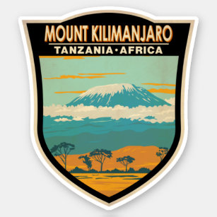 Pegatina Monte Kilimanjaro Tanzania Tanzania África Vintage