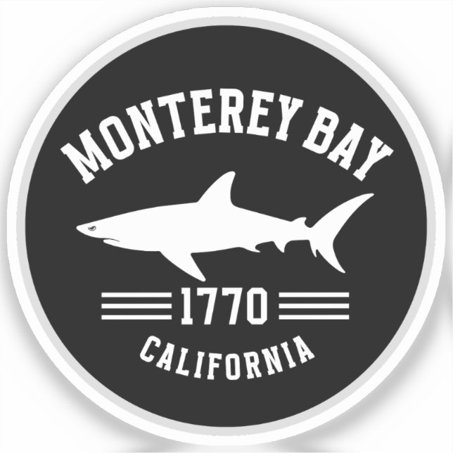 Pegatina Monterey Bay California Surfer Paradise (Anverso)