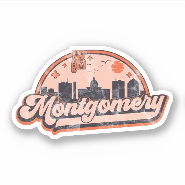 Pegatina Montgomery, Alabama (Anverso)