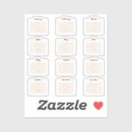 Pegatina Monthly calendar Sheet