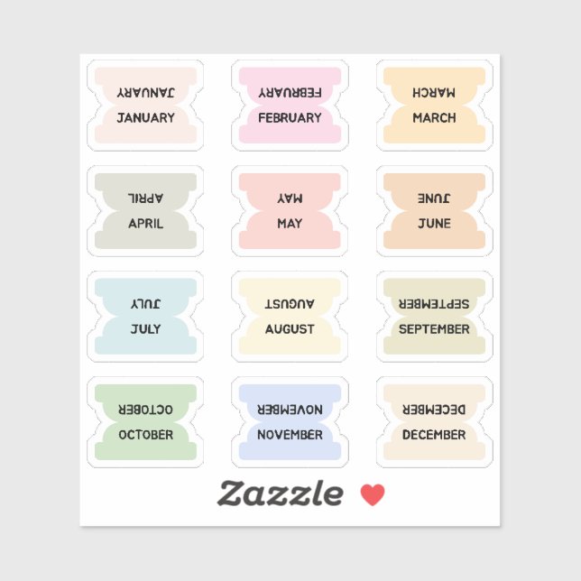 Pegatina Monthly Index Tabs Bullet Journal Dividers  (Hoja)