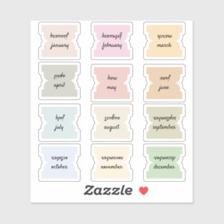 Pegatina Monthly Script Index Tabs Journal Divider Marks