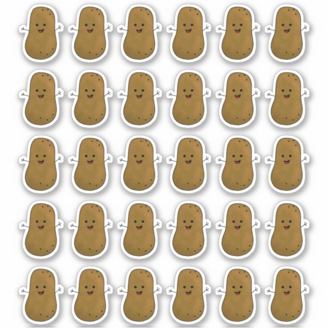 Pegatina Montones De Papas Felices Sticker (Anverso)