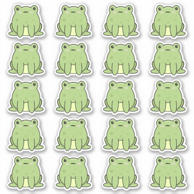 Pegatina Montones de ranas Kawaii (Anverso)