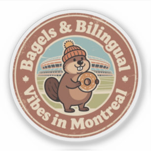 Pegatina Montreal Bagels & Vibraciones Bilingües