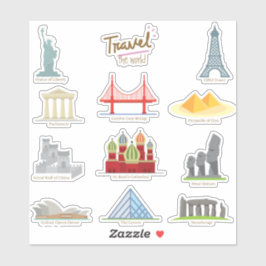 Pegatina Monumentos y monumentos educativos del mundo
