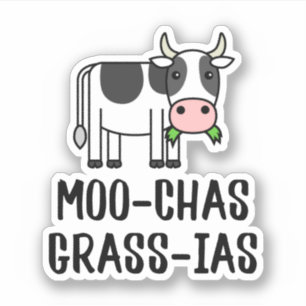 Pegatina Moo-chas Grass-ias, Grasas Muchas Gracias regalos
