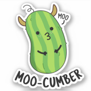 Pegatina Moo-cumber Funny Veggie Cucumber Pun