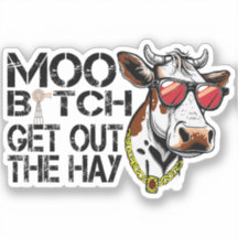 Moo fuera el heno Gracioso Vaca con Gafas Sudor
