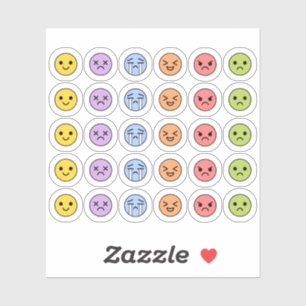 Pegatina Mood Tracker Cute Emotions Emoji Head Bujo Planner