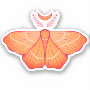 Pegatina Moon Moth Witchy Night Art - Ilustracion mágico