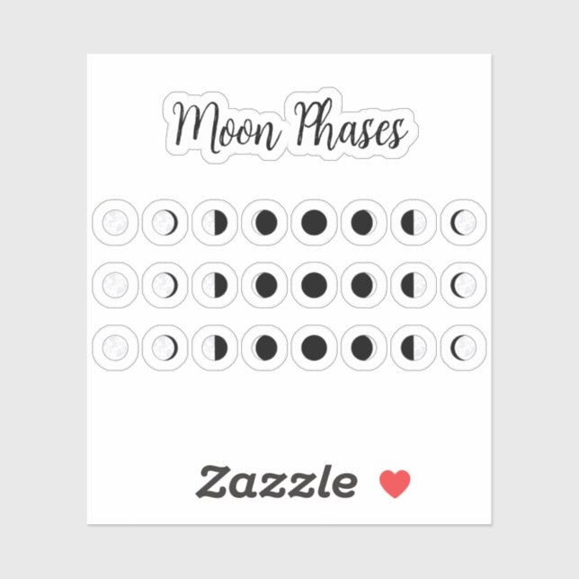 Pegatina Moon Phases Tracker Ciclos lunares Mini Bujo Plann (Hoja)