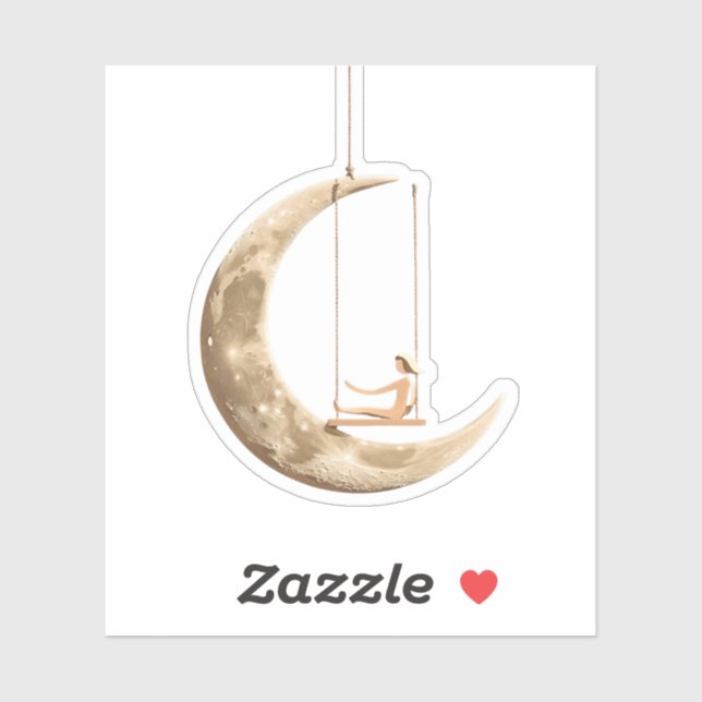 Pegatina Moon Swing Pegatina: Diseño caprichoso (Hoja)