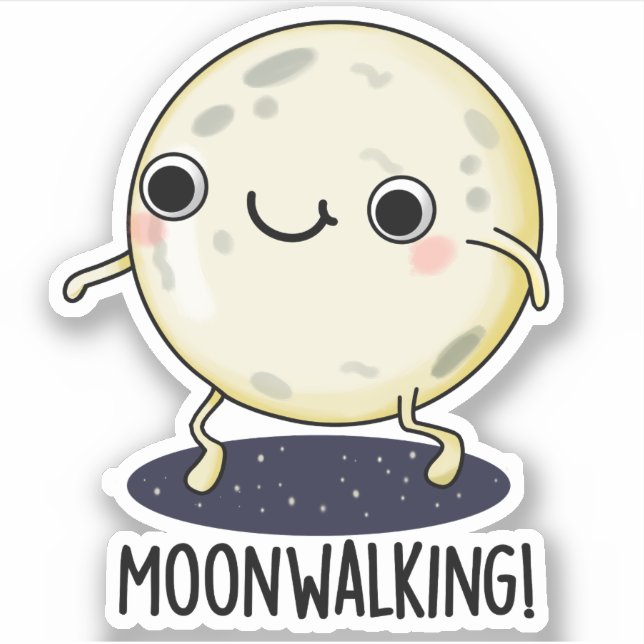 Pegatina Moon Walking Funny Dance Pun (Anverso)