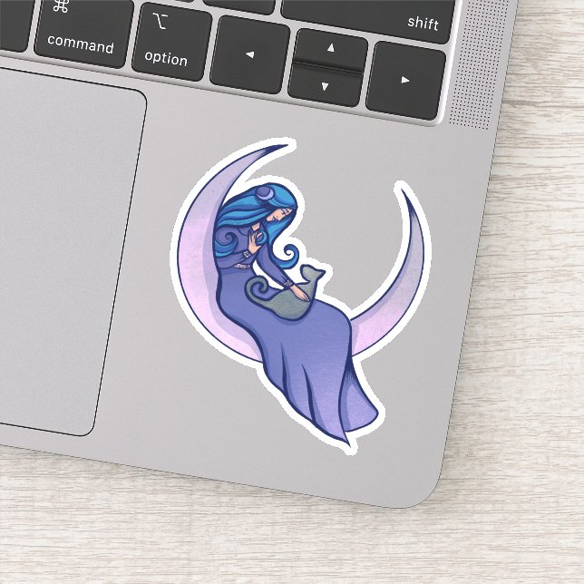 Pegatina Moon Witch MoonChild Pagan Wicca Art (Detalle)