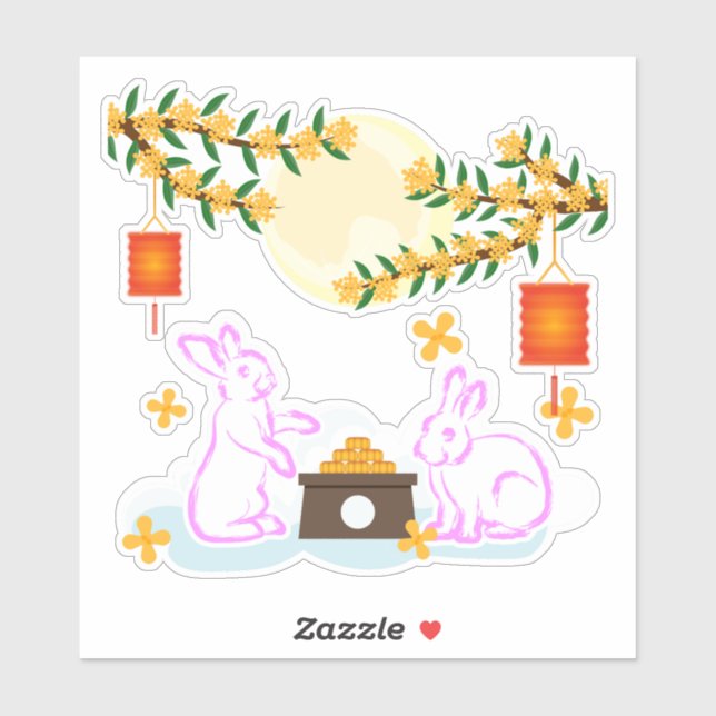 Pegatina Moonakes Osmanthus Festival de Mediados de Otoño M (Hoja)