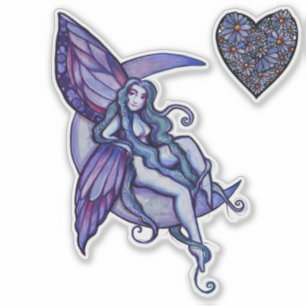 Pegatina MoonChild Fairy Moon Child Faerie Art Fae