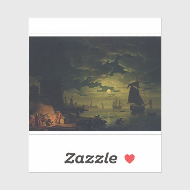 Pegatina Moonlight Over Palermo High-Fidelity Fine Art  (Hoja)