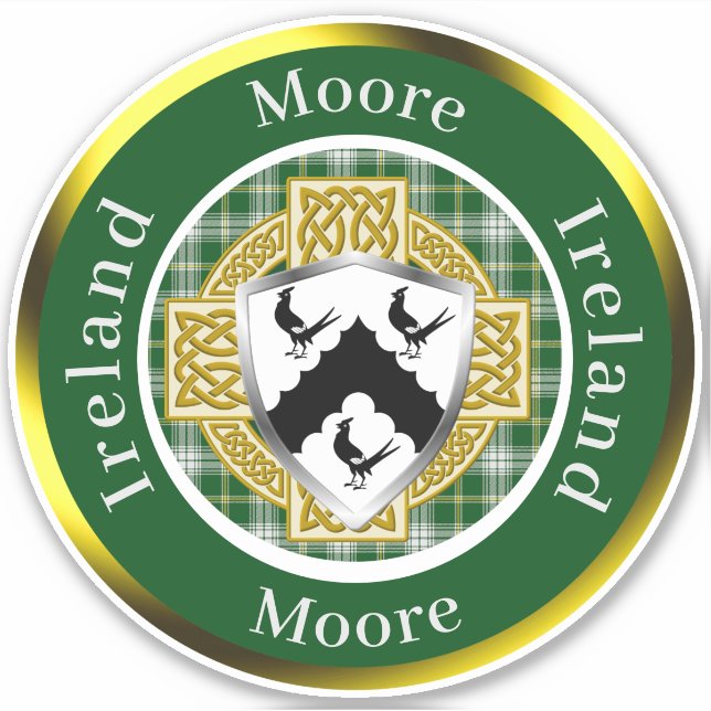 Pegatina Moore Shield & Celtic Cross Personalizado (Anverso)