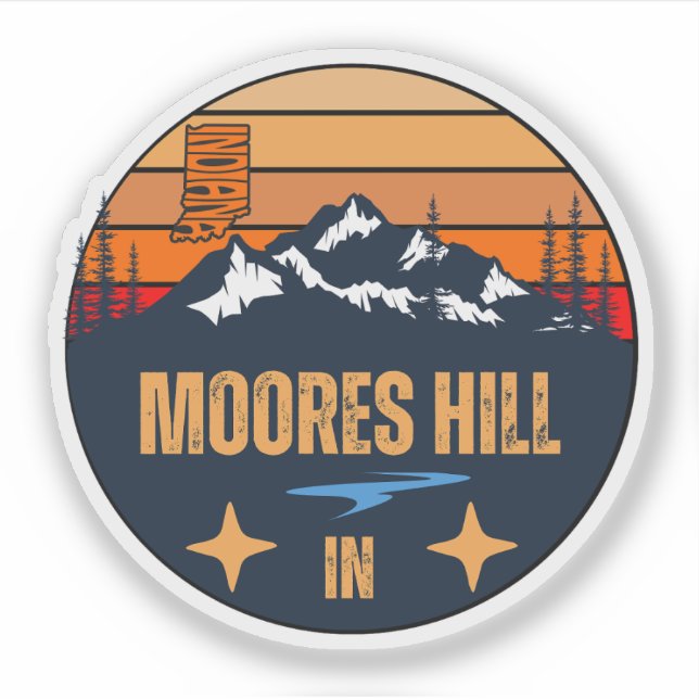 Pegatina Moores Hill, Indiana (Anverso)