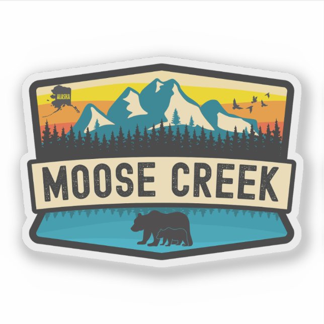 Pegatina Moose Creek, Alaska (Anverso)